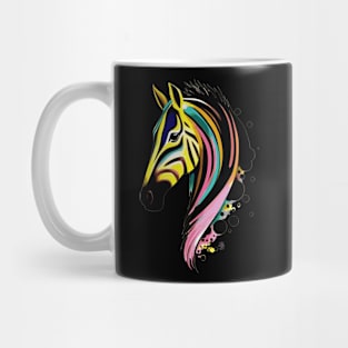 Rainbow Striped Zebra - Bright and Colorful Animal Design Mug